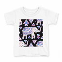 tシャツ キッズ 半袖 白地 デザイン 130 サイズ Tシャツ ティーシャツ T shirt 011781 ゾウ 動物 模様(4)