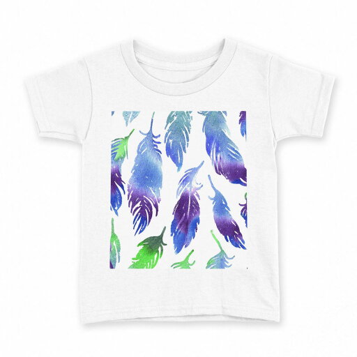 tシャツ キッズ 半袖 白地 デザイン 160 サイズ Tシャツ ティーシャツ T shirt 011810 羽根 グラデーション 青 tシャツ キッズ 半袖 白地 デザイン 160 サイズ Tシャツ ティーシャツ T shirt 011810 羽根 グラデーション 青