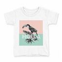 tシャツ キッズ 半袖 白地 デザイン 90 Tシャツ ティーシャツ T shirt 011821 鳥 ボタニカル パステル(4)