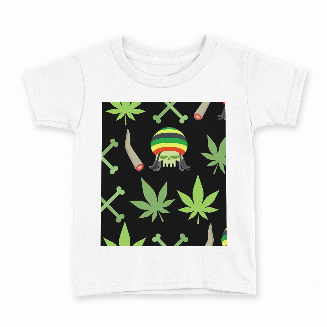 tシャツ キッズ 半袖 白地 デザイン 160 サイズ Tシャツ ティーシャツ T shirt 011917 レゲエ　スカル　かっこいい