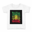 tシャツ キッズ 半袖 白地 デザイン 120 サイズ Tシャツ ティーシャツ T shirt 011947 レゲエ ライオン ラスタカラー(4)