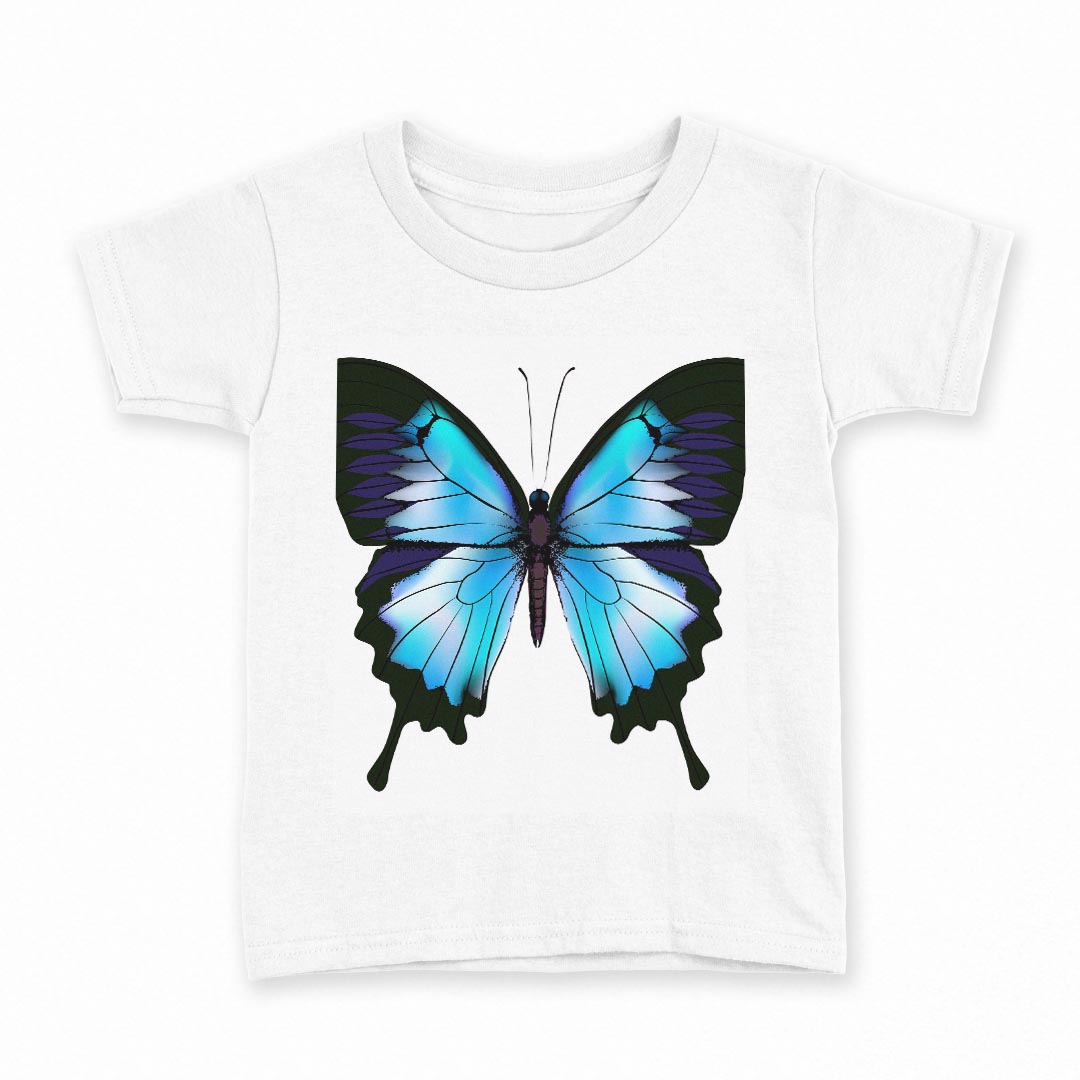 tシャツ キッズ 半袖 白地 デザイン 90 Tシャツ ティーシャツ T shirt 012041 蝶　エレガント　羽(4.0)