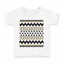 tシャツ キッズ 半袖 白地 デザイン 150 サイズ Tシャツ ティーシャツ T shirt 012105 模様 幾何学模様 黒(4)