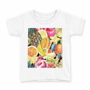tシャツ キッズ 半袖 白地 デザイン 140 サイズ Tシャツ ティーシャツ T shirt 012114 果物 パイナップル バナナ(4)