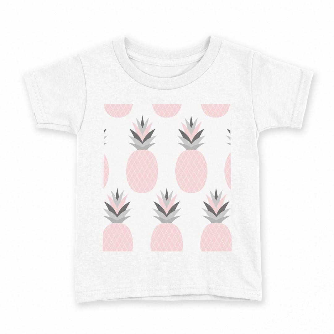 T-Shirts （Short Sleeve） - tシャツ キッズ 半袖 白地 デザイン 130 サイズ Tシャツ ティーシャツ T shirt 012140 パイナップル　ピンク　夏