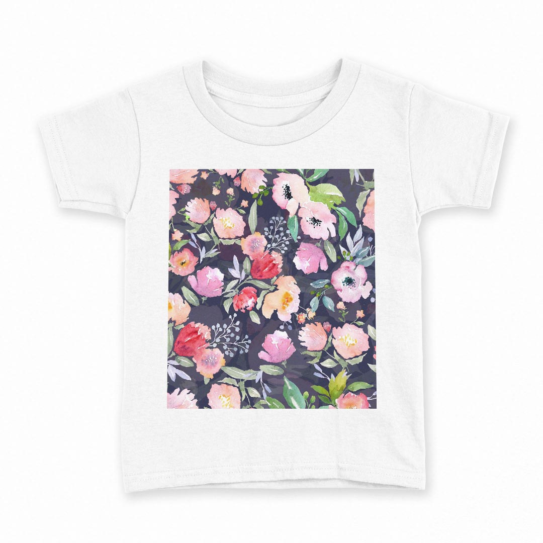 tシャツ キッズ 半袖 白地 デザイン 130 サイズ Tシャツ ティーシャツ T shirt 012160 花　植物　花柄