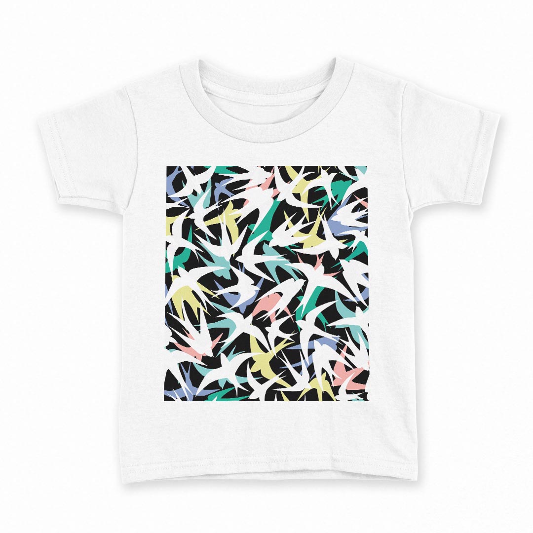 tシャツ キッズ 半袖 白地 デザイン 160 サイズ Tシャツ ティーシャツ T shirt 012170 鳥　ツバメ　カラフル(4)