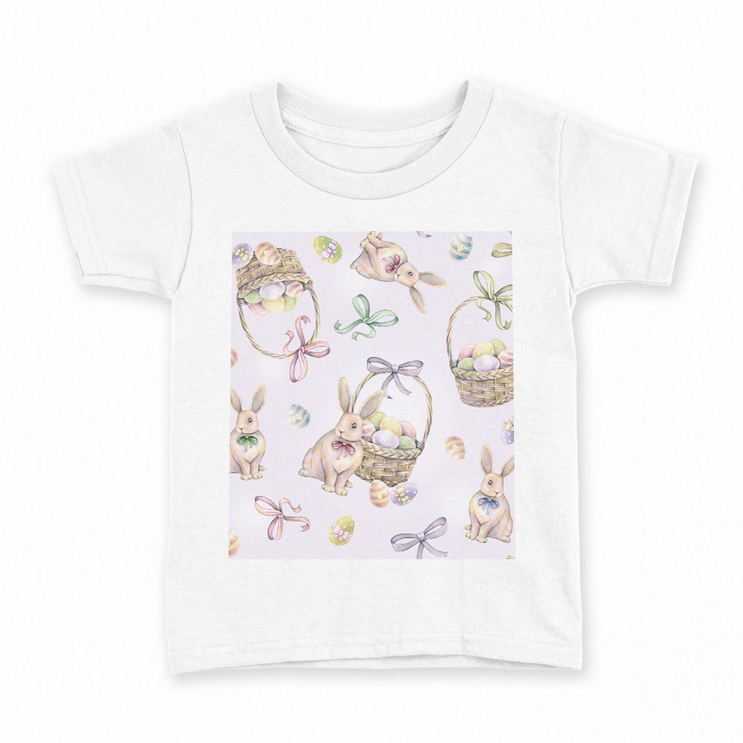 tシャツ キッズ 半袖 白地 デザイン 150 サイズ Tシャツ ティーシャツ T shirt 012209 うさぎ　リボン　かわいい