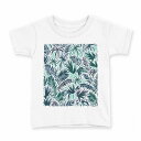 tシャツ キッズ 半袖 白地 デザイン 100 サイズ Tシャツ ティーシャツ T shirt 012225 緑 植物 葉っぱ(4)