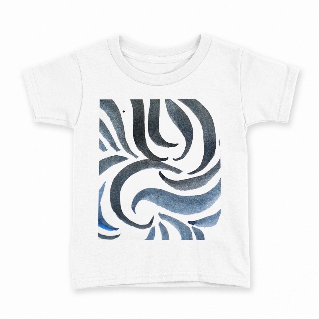 tシャツ キッズ 半袖 白地 デザイン 160 サイズ Tシャツ ティーシャツ T shirt 012281 シンプル 波 模様