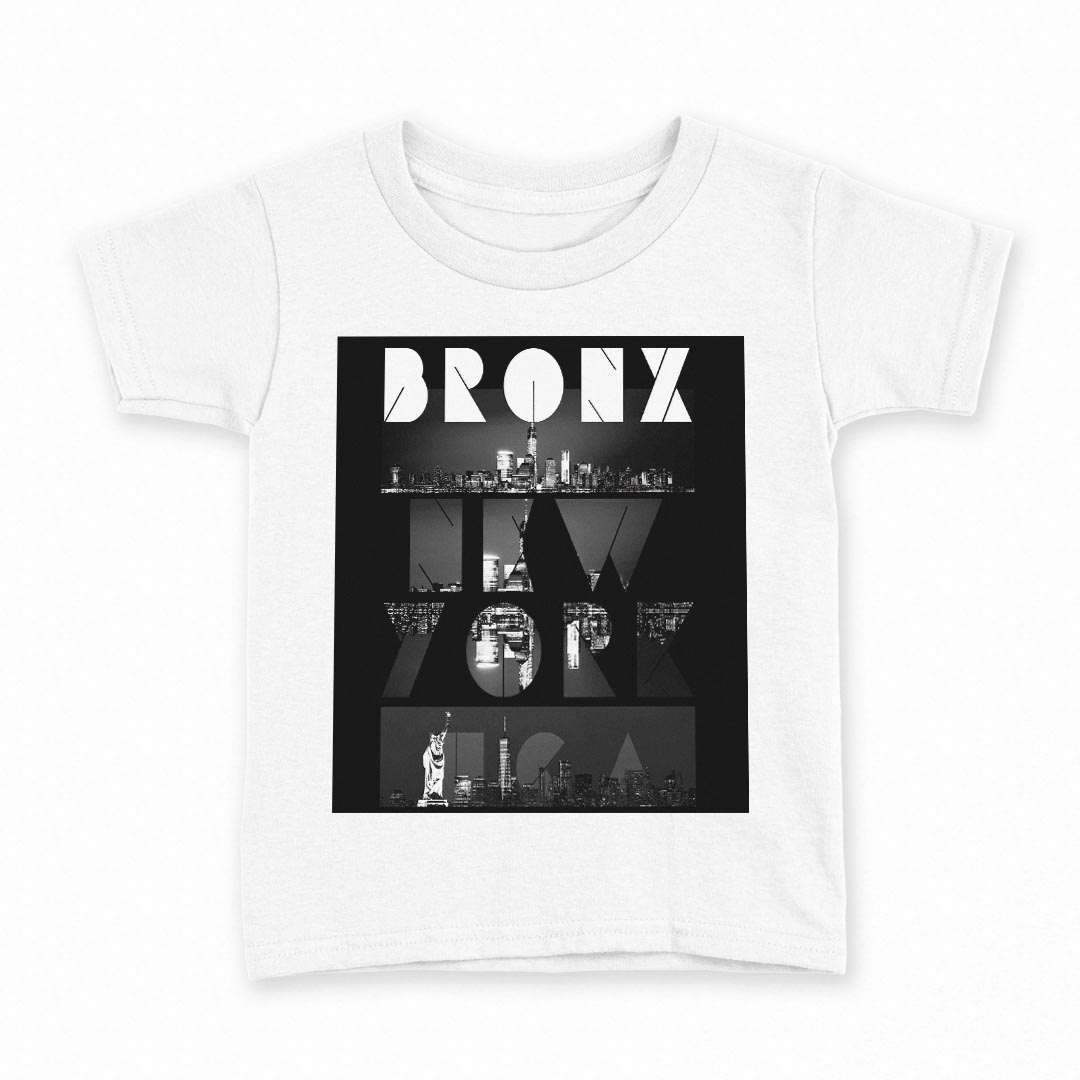 tシャツ キッズ 半袖 白地 デザイン 90 Tシャツ ティーシャツ T shirt 012381 ニューヨーク　おしゃれ　白黒