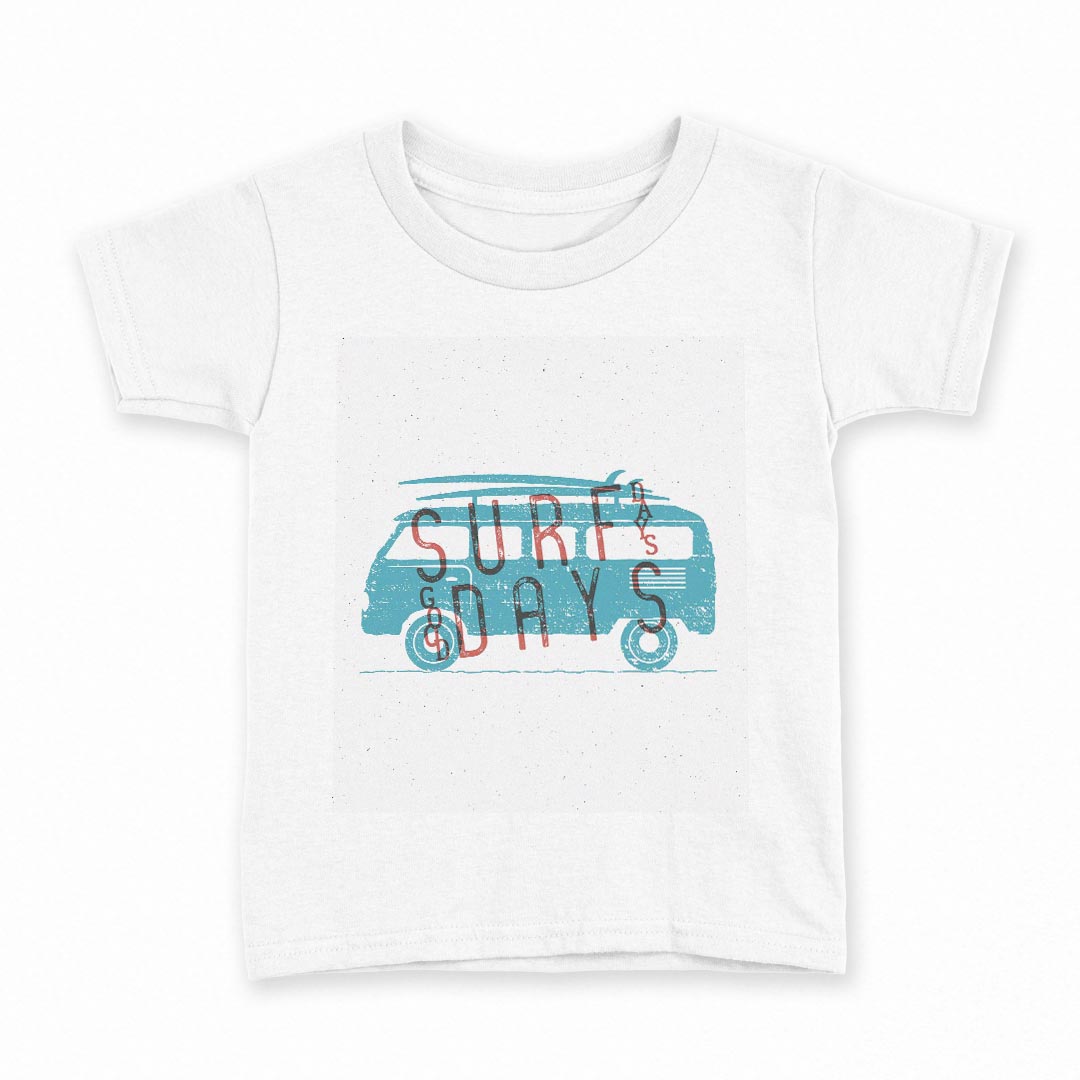tシャツ キッズ 半袖 白地 デザイン 160 サイズ Tシャツ ティーシャツ T shirt 012461 サーフ 車 英語