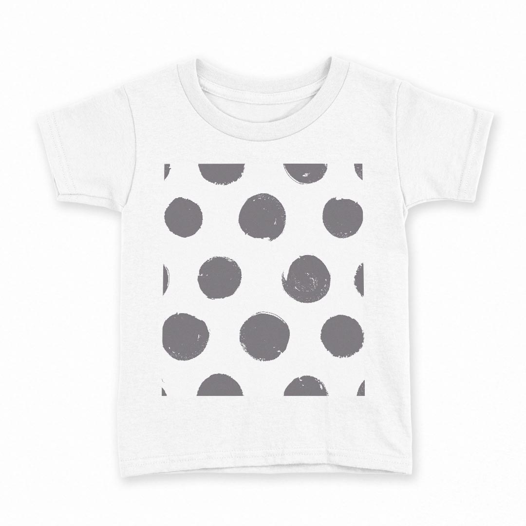 tシャツ キッズ 半袖 白地 デザイン 140 サイズ Tシャツ ティーシャツ T shirt 012520 ドット　水玉　グレー