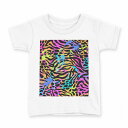 tシャツ キッズ 半袖 白地 デザイン 130 サイズ Tシャツ ティーシャツ T shirt 012697 ヒョウ柄 ゼブラ 動物(4)