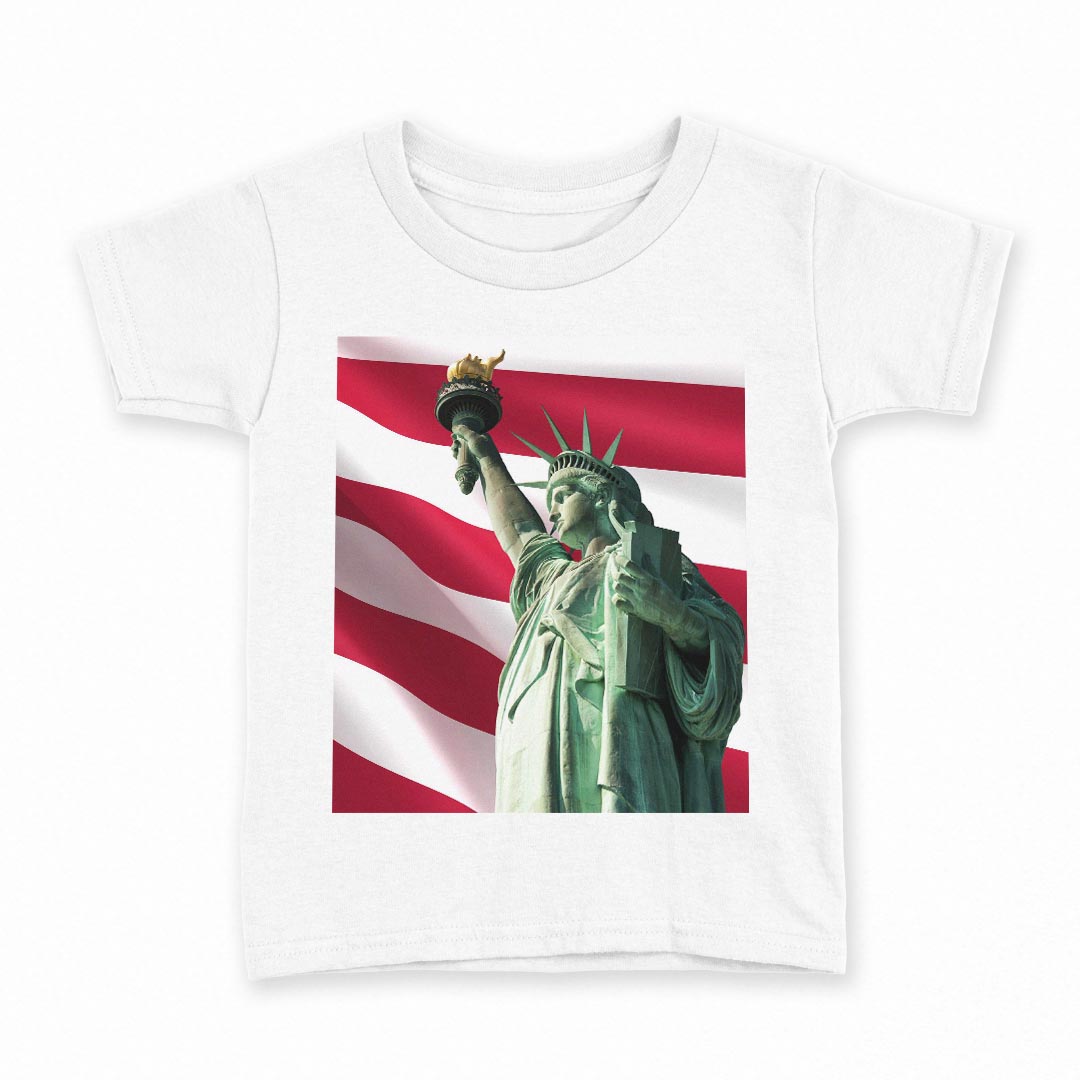 tシャツ キッズ 半袖 白地 デザイン 140 サイズ Tシャツ ティーシャツ T shirt 012706 アメリカ　国旗..