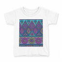 tシャツ キッズ 半袖 白地 デザイン 110 サイズ Tシャツ ティーシャツ T shirt 012813 エスニック カラフル 柄(4)