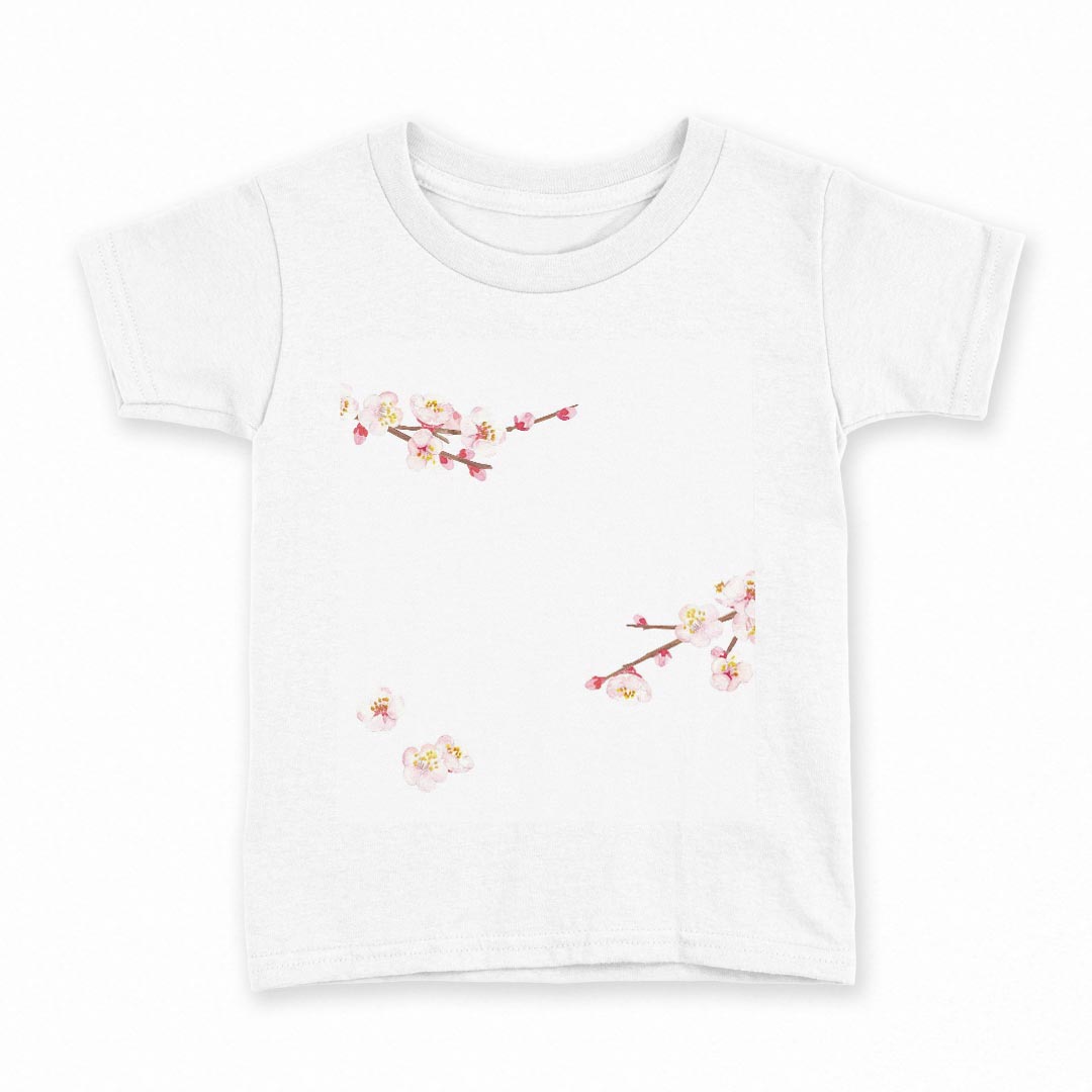 tシャツ キッズ 半袖 白地 デザイン 100 サイズ Tシャツ ティーシャツ T shirt 012884 桜　花　春