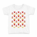 tシャツ キッズ 半袖 白地 デザイン 130 サイズ Tシャツ ティーシャツ T shirt 012900 ポテト ハンバーガー ポップ(4)