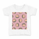tシャツ キッズ 半袖 白地 デザイン 150 サイズ Tシャツ ティーシャツ T shirt 012905 ハンバーガー 食べ物 ポップ(4)