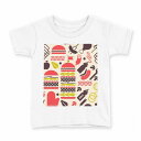 tシャツ キッズ 半袖 白地 デザイン 110 サイズ Tシャツ ティーシャツ T shirt 012906 ハンバーガー 食べ物 ポップ(4)