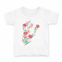 tシャツ キッズ 半袖 白地 デザイン 160 サイズ Tシャツ ティーシャツ T shirt 012920 母の日 カーネーション 花