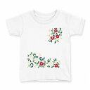 tシャツ キッズ 半袖 白地 デザイン 120 サイズ Tシャツ ティーシャツ T shirt 012993 椿 花(4)