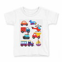 tシャツ キッズ 半袖 白地 デザイン 100 サイズ Tシャツ ティーシャツ T shirt 013166 乗り物 飛行機 車 船(4)