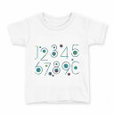 tシャツ キッズ 半袖 白地 デザイン 100 サイズ Tシャツ ティーシャツ T shirt 013220 数字 文字 青(4)