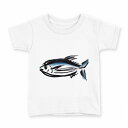 tシャツ キッズ 半袖 白地 デザイン 100 サイズ Tシャツ ティーシャツ T shirt 013294 食べ物 絵 魚(4)