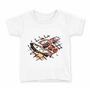 tシャツ キッズ 半袖 白地 デザイン 100 サイズ Tシャツ ティーシャツ T shirt 013297 食べ物 絵 かに