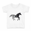 tシャツ キッズ 半袖 白地 デザイン 160 サイズ Tシャツ ティーシャツ T shirt 013313 馬 シルエット 鳥