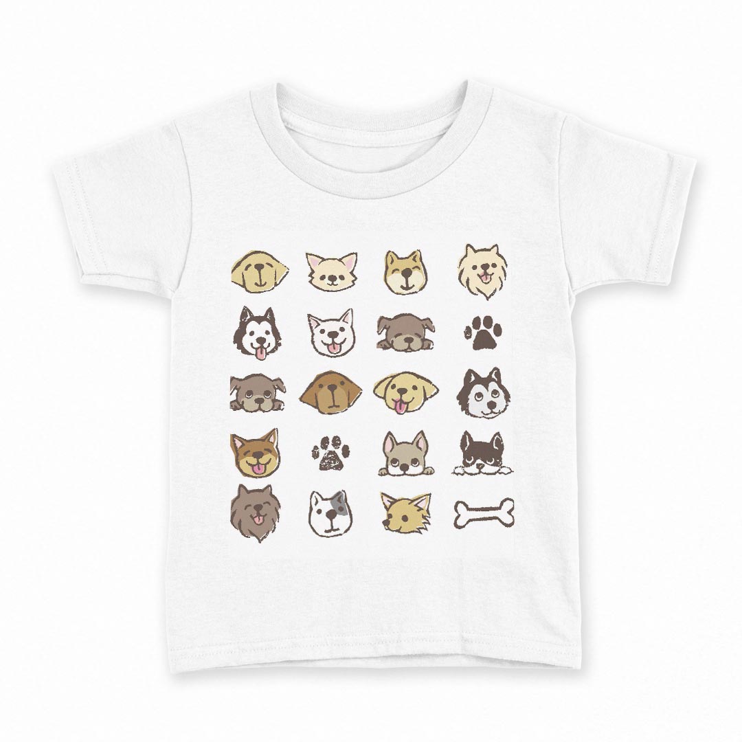 tシャツ キッズ 半袖 白地 デザイン 100 サイズ Tシャツ ティーシャツ T shirt 013343 犬 動物 ペット