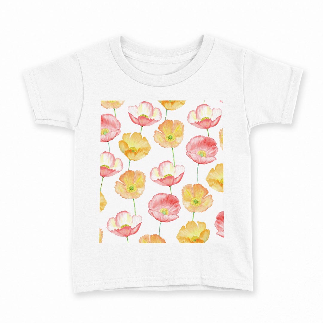 tシャツ キッズ 半袖 白地 デザイン 90 Tシャツ ティーシャツ T shirt 013410 花　花柄　植物