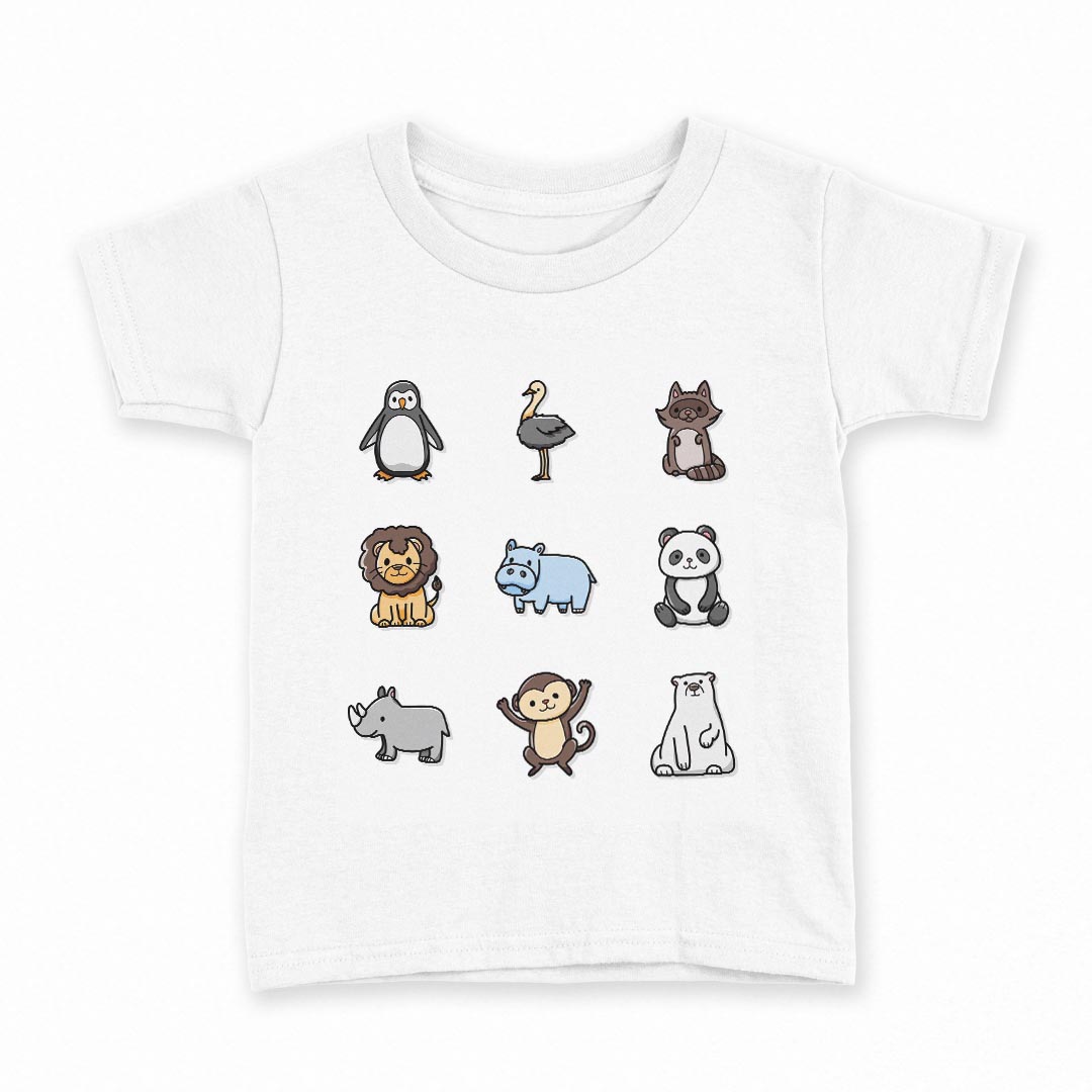 tシャツ キッズ 半袖 白地 デザイン 150 サイズ Tシャツ ティーシャツ T shirt 013530 動物　可愛い　子供(4)