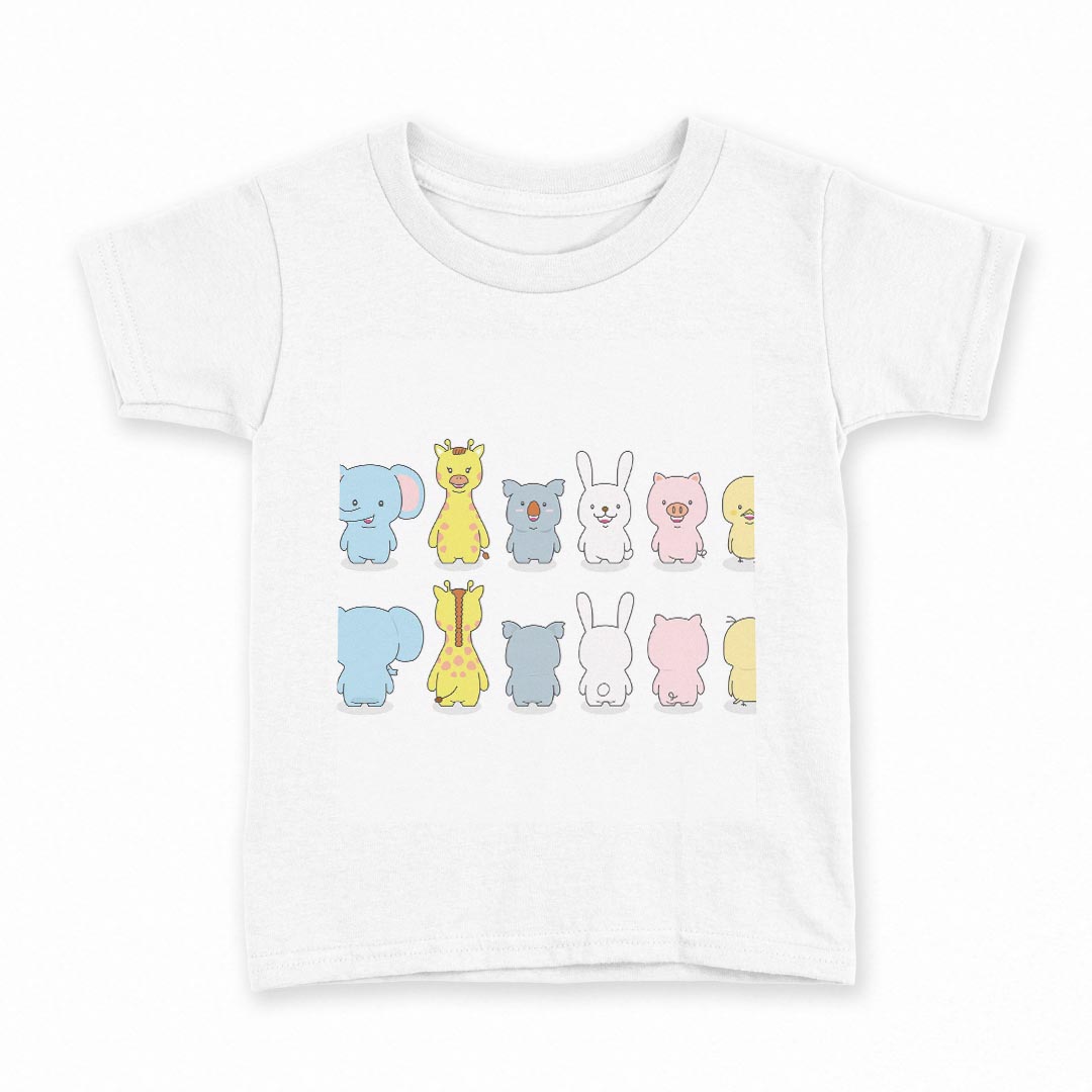 tシャツ キッズ 半袖 白地 デザイン 130 サイズ Tシャツ ティーシャツ T shirt 013545 動物　可愛い　..