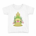 tシャツ キッズ 半袖 白地 デザイン 150 サイズ Tシャツ ティーシャツ T shirt 013575 お正月 門松 梅