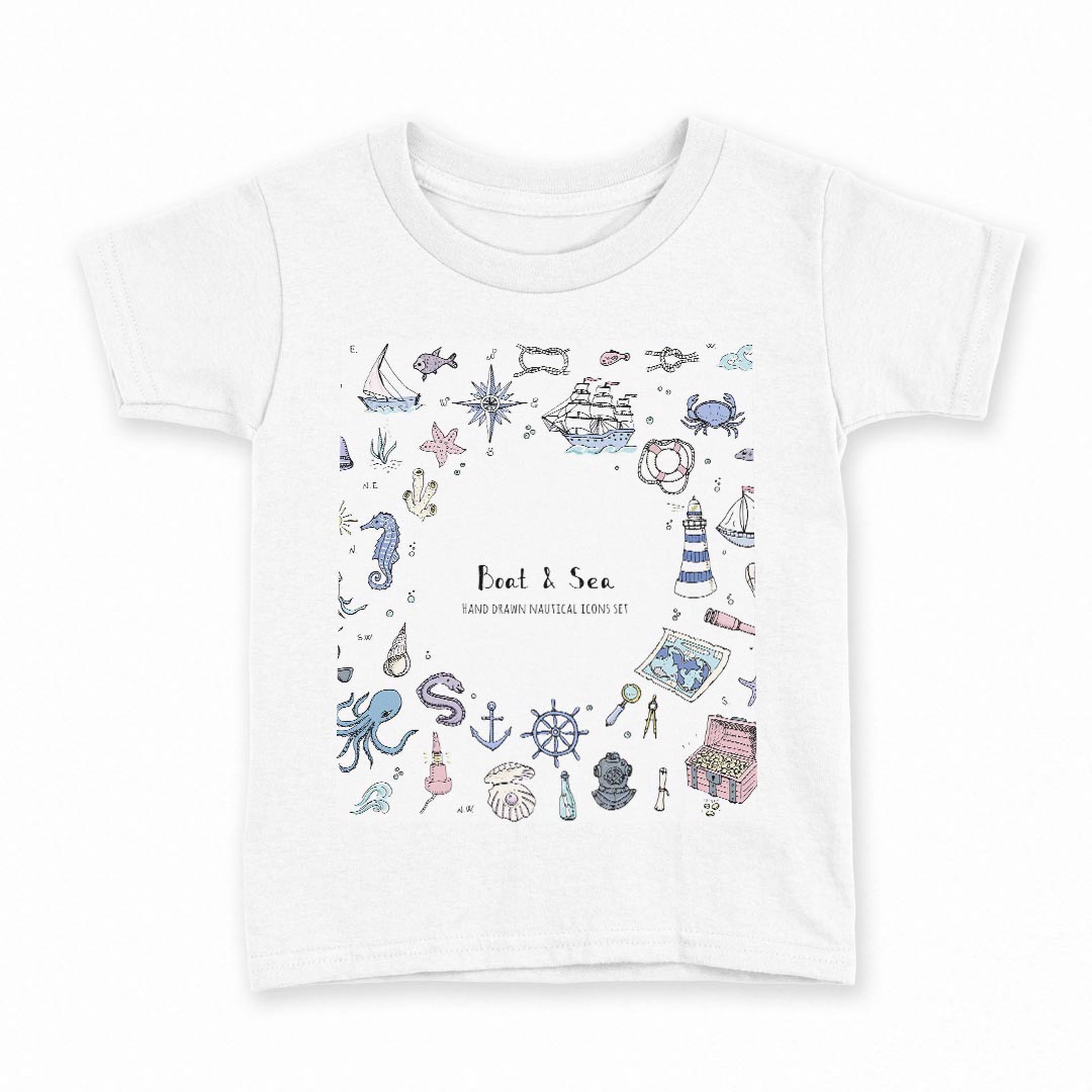 tシャツ キッズ 半袖 白地 デザイン 160 サイズ Tシャツ ティーシャツ T shirt 013762 夏 海 カラフル