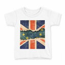 tシャツ キッズ 半袖 白地 デザイン 110 サイズ Tシャツ ティーシャツ T shirt 013779 イギリス 国旗 レトロ(4)