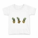 tシャツ キッズ 半袖 白地 デザイン 150 サイズ Tシャツ ティーシャツ T shirt 013781 トロピカル パイナップル(4)