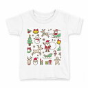 tシャツ キッズ 半袖 白地 デザイン 140 サイズ Tシャツ ティーシャツ T shirt 013795 クリスマス サンタ トナカイ(4)