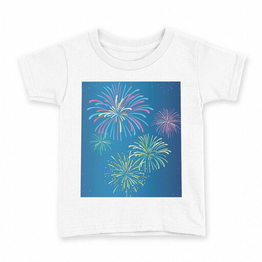 tシャツ キッズ 半袖 白地 デザイン 90 Tシャツ ティーシャツ T shirt 013802 花火 カラフル tシャツ キッズ 半袖 白地 デザイン 90 Tシャツ ティーシャツ T shirt 013802 花火 カラフル