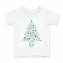 tシャツ キッズ 半袖 白地 デザイン 120 サイズ Tシャツ ティーシャツ T shirt 013811 クリスマス ツリー