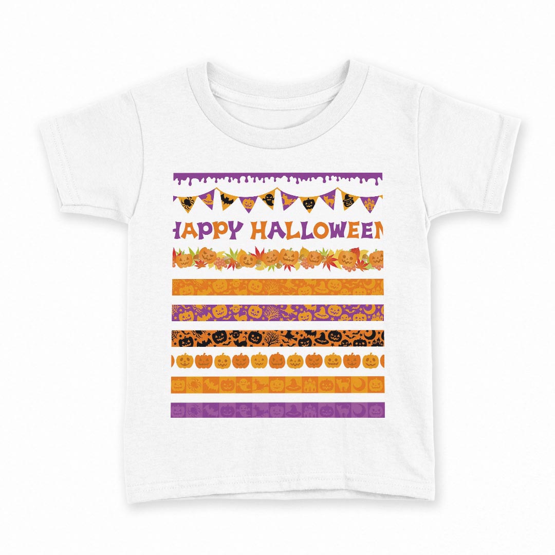 T-Shirts （Short Sleeve） - tシャツ キッズ 半袖 白地 デザイン 90 Tシャツ ティーシャツ T shirt 013817 ハロウィン　かぼちゃ　コウモリ