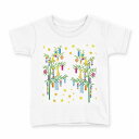 tシャツ キッズ 半袖 白地 デザイン 140 サイズ Tシャツ ティーシャツ T shirt 013866 七夕 短冊 星