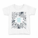 tシャツ キッズ 半袖 白地 デザイン 120 サイズ Tシャツ ティーシャツ T shirt 013890 リーフ 夏 ハイビスカス(4)