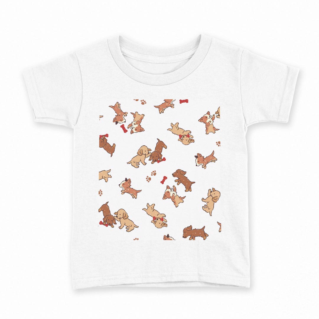 tシャツ キッズ 半袖 白地 デザイン 150 サイズ Tシャツ ティーシャツ T shirt 013925 犬　動物　アニマル