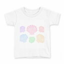 tシャツ キッズ 半袖 白地 デザイン 110 サイズ Tシャツ ティーシャツ T shirt 013952 シェル 貝殻 カラフル(4)