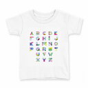 tシャツ キッズ 半袖 白地 デザイン 140 サイズ Tシャツ ティーシャツ T shirt 013978 英語 アルファベット(4)