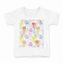 tシャツ キッズ 半袖 白地 デザイン 110 サイズ Tシャツ ティーシャツ T shirt 013982 クラゲ 海 カラフル(4)