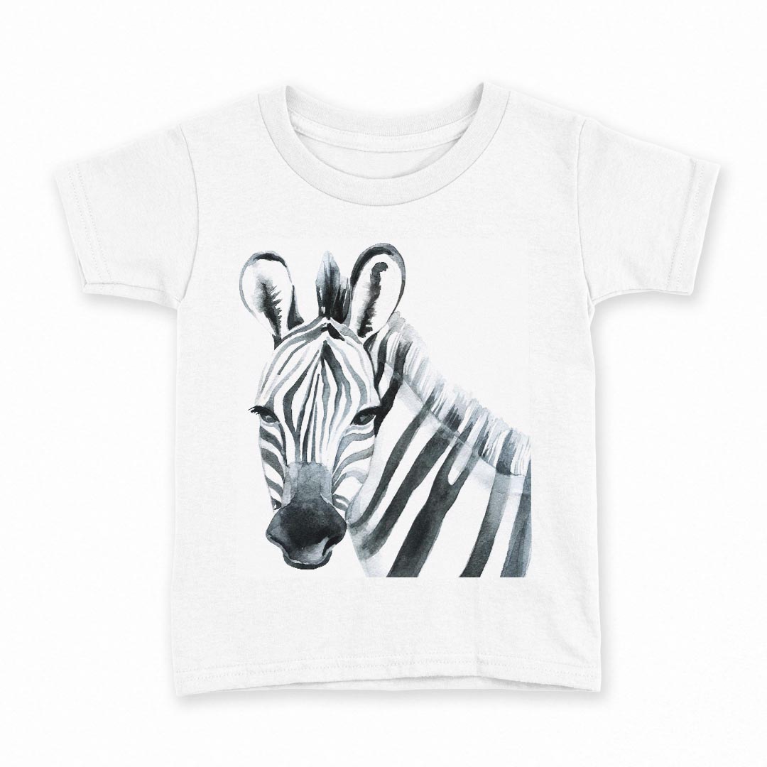 tシャツ キッズ 半袖 白地 デザイン 100 サイズ Tシャツ ティーシャツ T shirt 014070 シマウマ 動物 アニマル